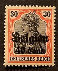 Travelstamps: Germany Offices in Belgium Stamps WWII, 30pf w/ 40c OP MOGH Wmk