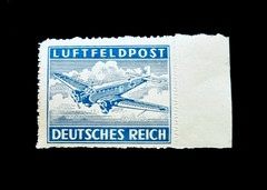 GERMANY Stamp – 1943 WWII Military Mail Airplane Rouletted Mint w/Tab r62