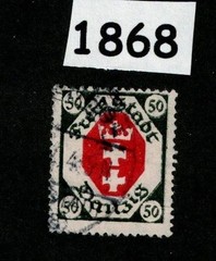 Used stamp Sc 70 Gdansk Poland Danzig 1921 Germany post WWI #1868