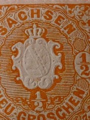 Kingdom Of Saxony Issue 1863,#43 embosed Emblem MOG (609-1)