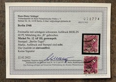 BERLIN 1948 12AFIII used FLAWLESS OPINION SCHLEGEL BPP (C7162
