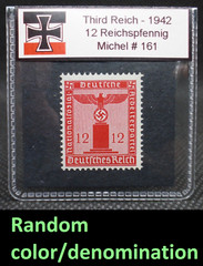 Nazi Germany Third Reich Eagle Stamp 1942 WW2 Issue Reichspfennig Rare Artifact
