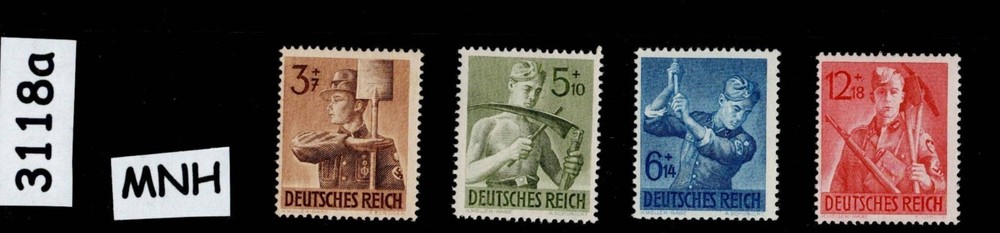 MNH stamp set B237-B240 WWII Germany Hitler youth Reich Labor corp #3118a