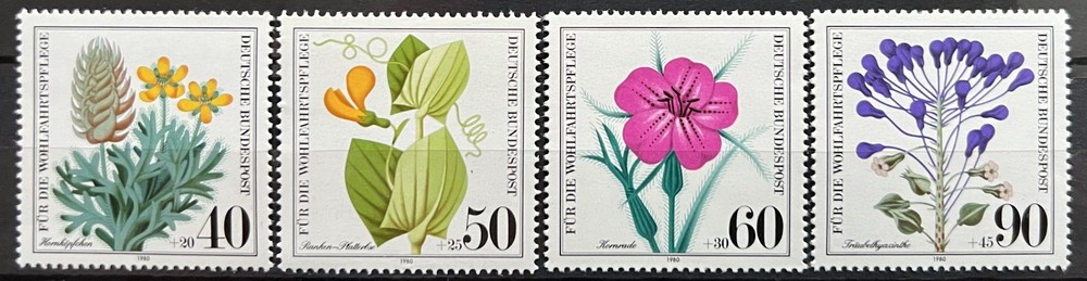 Germany Stamps – Endangered Wild Flowers_1980 – MNH.