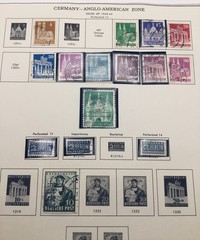 Germany Lot – 127 Stamps 1946-56 on Cut Album Pages – DDR, USSR, British US Zone
