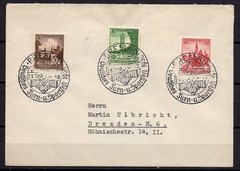 Germany 1938 Breslau Michel No 665/7 on letter to Dresden with special cds