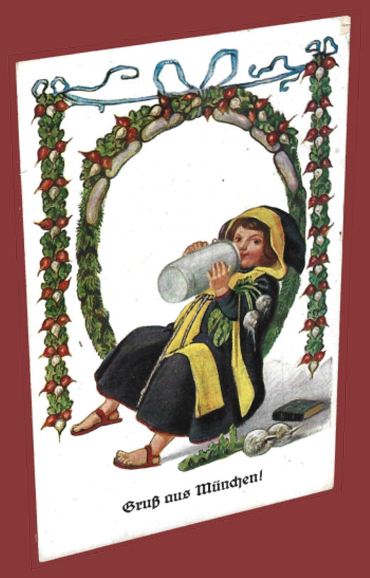 German WW2 Third Reich Artist Postcard Oktoberfest Gruß vom München 1934