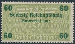 Stamp Germany Revenue WWII 3rd Reich Bill Exchange Fiscal Tax Selection 4 MNH