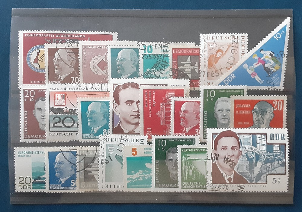 DDR Germany 24 All Different Used MH MNH Definitives & Commem. Selection 58-1