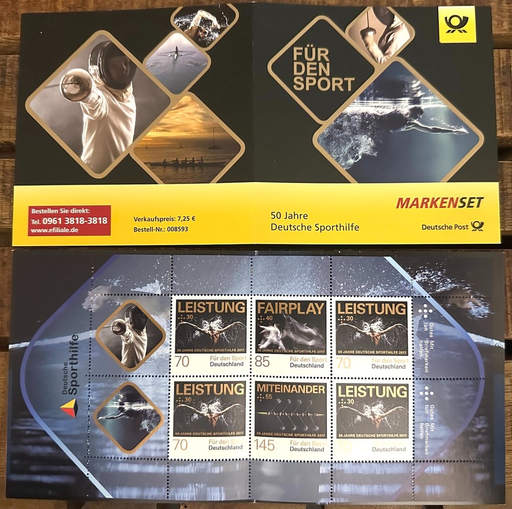 GERMANY 2017 STAMP SET GERMAN SPORTS AID MH 106 MINT MiNo. 3307-3309!!