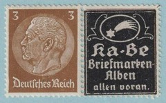 GERMANY 416 WITH OVERPRINTED LABLE – MINT LIGHTLY HINGED OG * VERY FINE! – VVR