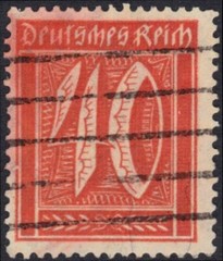 GERMANY 142 – Numeral of Value „1921 Red Orange“ (pc13306)