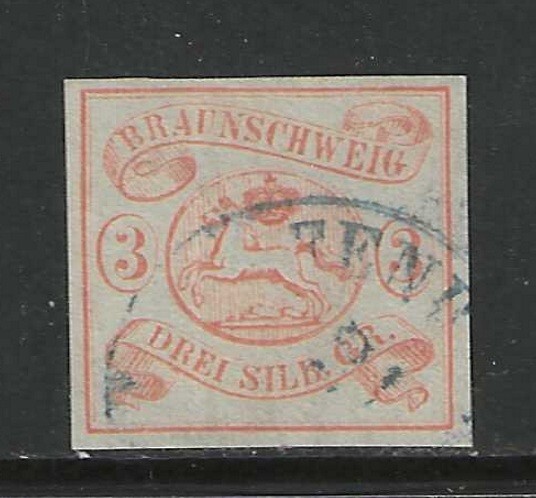 Germany States 1852 BRAUNSCHWEIG 3 Silbergroschen used, $ 350.00