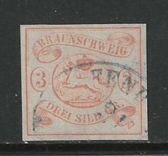 Germany States 1852 BRAUNSCHWEIG 3 Silbergroschen used, $ 350.00