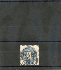 GERMANY, SAXONY Sc 18(MI 17b)F-VF USED 1863 2Ngr DARK VIOLET ULTRAMARINE $60