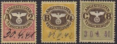 Stamp Germany Revenue WWII Fascism War Era Medical Insurance Selection 3 Used
