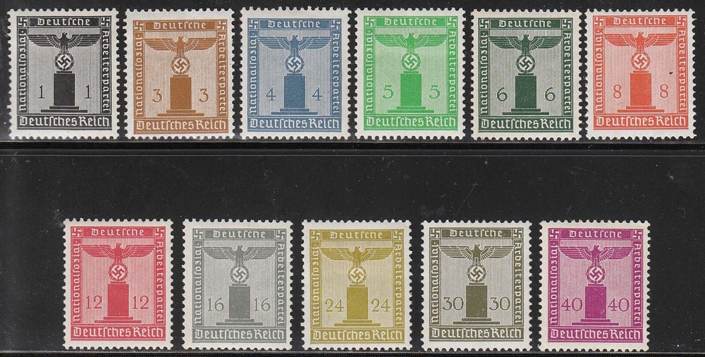 Stamp Germany Official Mi 144-54 Sc S1-11 1938 Dienst War Party Franchise MH