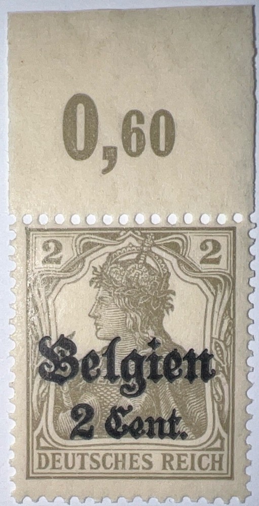 Travelstamps: Germany Offices in Belgium Stamps WWII, 1916 2c OP Mint MOGNH WMK