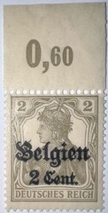 Travelstamps: Germany Offices in Belgium Stamps WWII, 1916 2c OP Mint MOGNH WMK