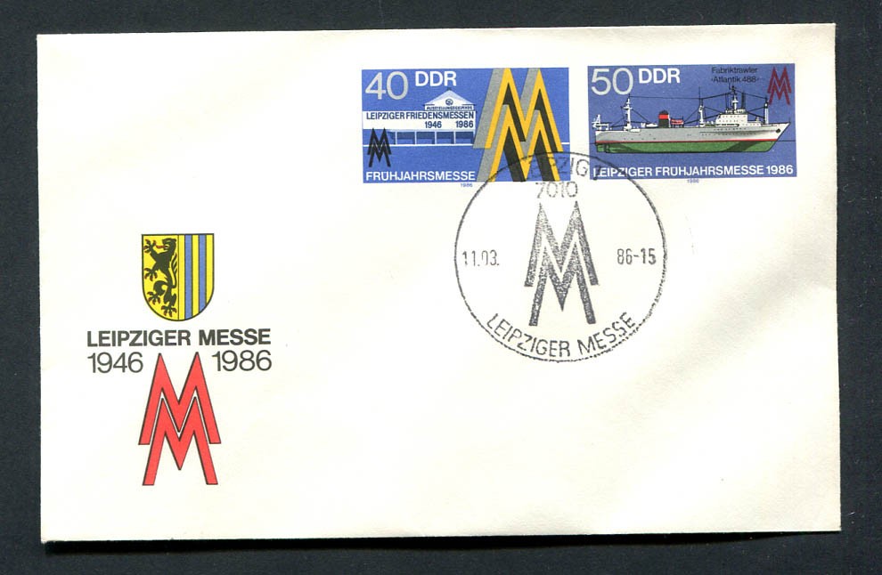 Germany – DDR : Leipzig Fair cover from 1986 – Fancy First Day Cancel – CTO
