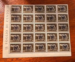 Block of 25 1943 BESETZUNG ZARA ITALY STAMP GERMAN OCCUPATION OVERPRINT, MNH