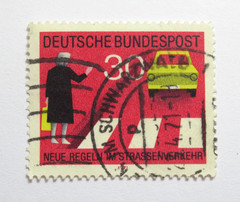 Germany Stamp Scott 1062 Traffic Safety Pedestrian 30 Pf 1971 Schwarzwald Cancel