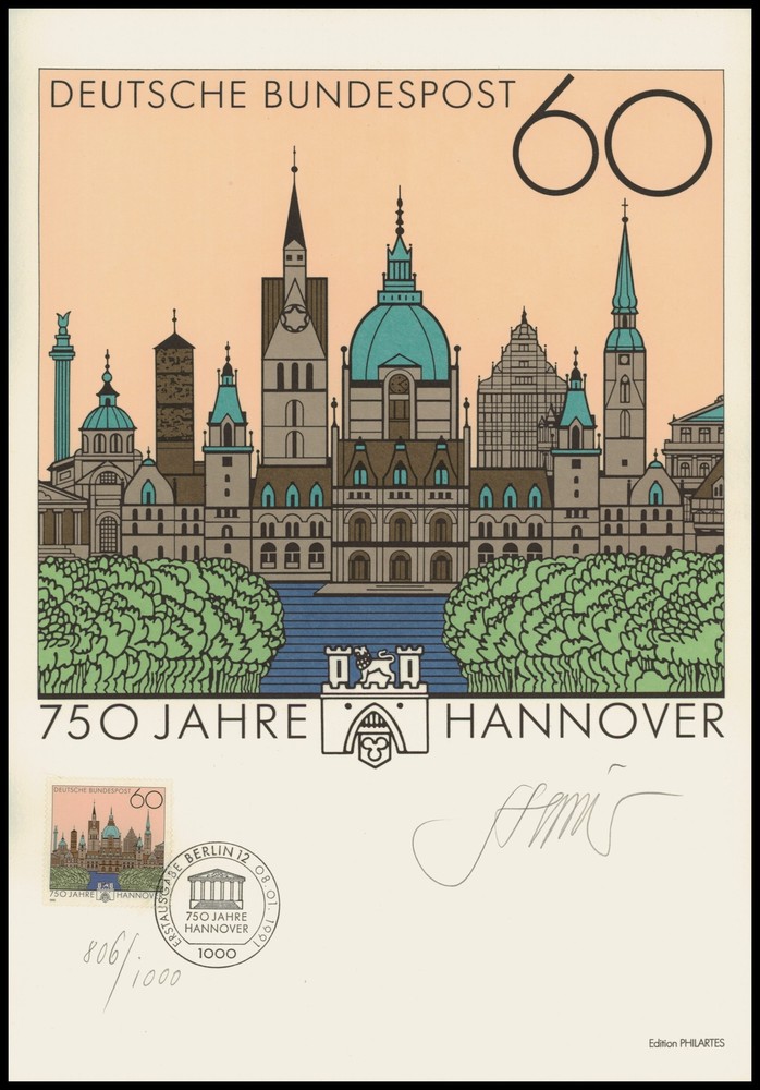ART-EDITION 1991 GERMANY 1491 HANNOVER 750 JAHRE PM „BERLIN“ Ltd. 1.000!!