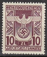 Stamp Germany Poland General Gov’t Revenue WWII Emblem War Document Set MNH