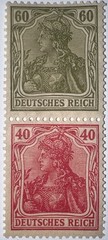 Travelstamps: 1920 DEUTSCHES REICH #23/25 Germania booklet stamp pair! MNH