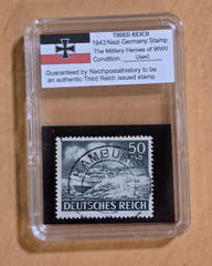 WWII Nazi German Kriegsmarine E Boat Third Reich 1943 Military War Heroes Stamp