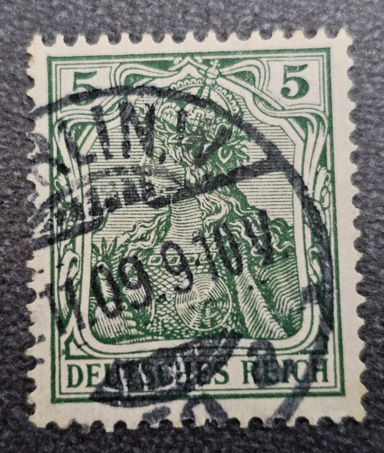 Stamp Germany Reich Germania 5 Pfennig 1909 Jäschke Mi. Nr. 85 I b [🇩🇪38632]