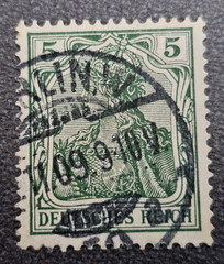 Stamp Germany Reich Germania 5 Pfennig 1909 Jäschke Mi. Nr. 85 I b [🇩🇪38632]