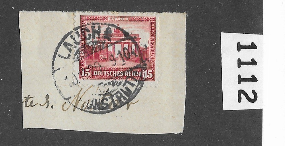 Used stamp B35 / Brandenburg gate 1930 / Weimar republic Berlin Germany #1112