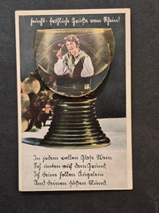 Antique German Moving Postcard Pull-Out Photo Strip Mechanical Novelty Card