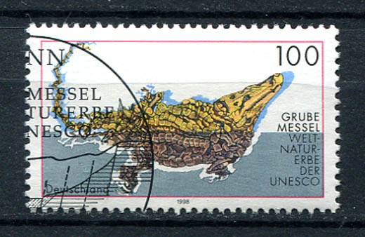 Germany – BRD : Grube Nessel UNESCO world heritage stamp from 1998 – used