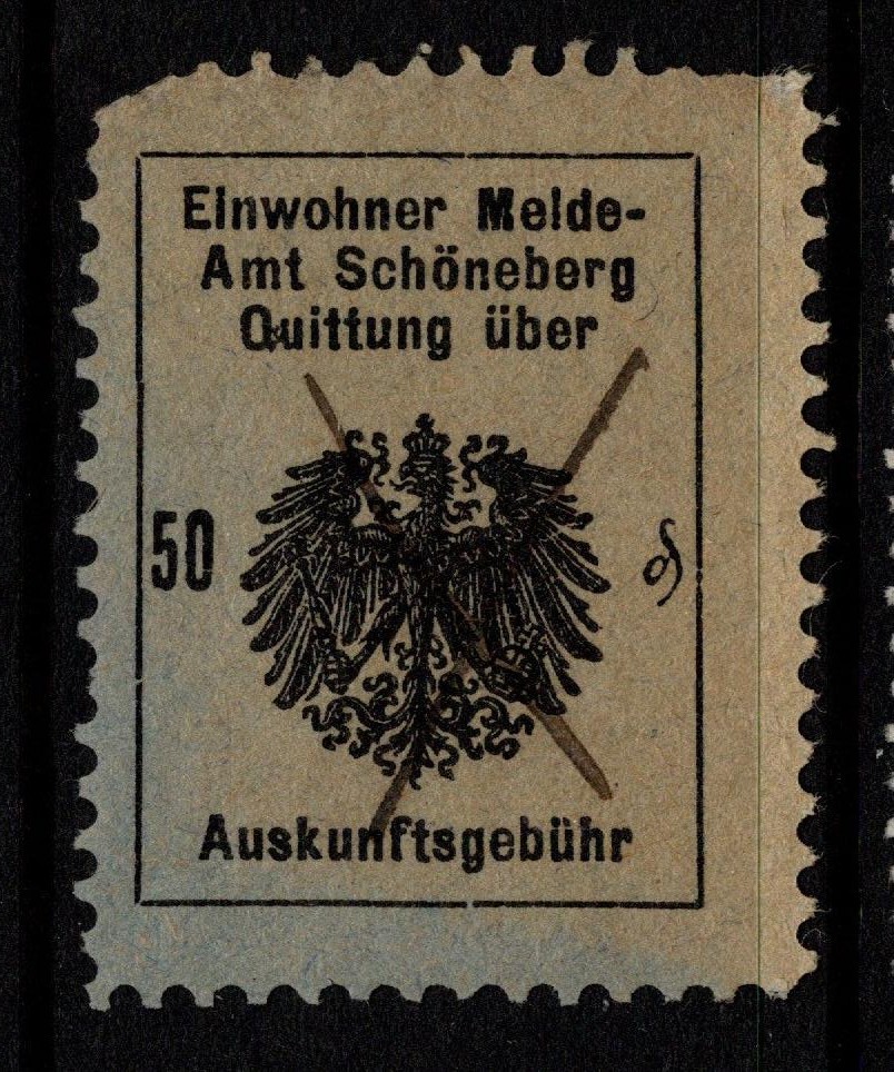 Germany Schoneberg 1900s 50p Quittung Revenue Used – S57336