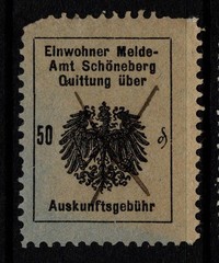 Germany Schoneberg 1900s 50p Quittung Revenue Used – S57336