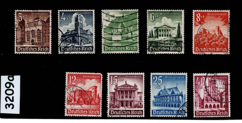 Stamp set B177-B185 1940 Germany Third Reich era Winter relief fund #3209a