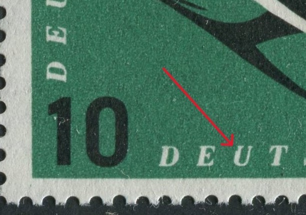 Bund Philotax 0096-002/206 Plate Error Postfrisch U Upper Left Notched