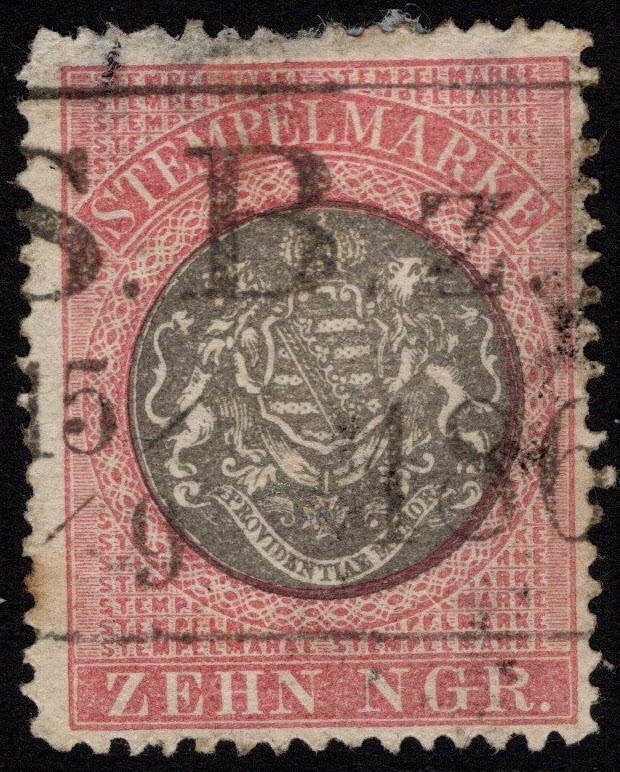 Baden 1860s 10ng Armories Revenue Used – S46823