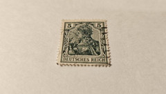 Collectable German Duetsches Reich Vintage 5 PF Stamp (1900-1922) Rare