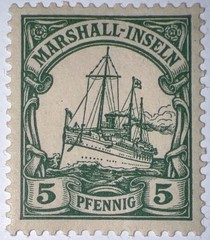 Travelstamps: 1901 GERMANY MARSHALL ISLANDS SC#14 Kaiser’s Yacht Mint UnWmk