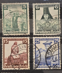WWII Nazi German Third Reich NSDAP Folk Dress Complete Stamp set
