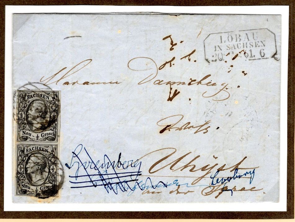 Sachsen 45 LÖBAU 8 Fine Lettercard Handwritten SPREMBERG (DA9781