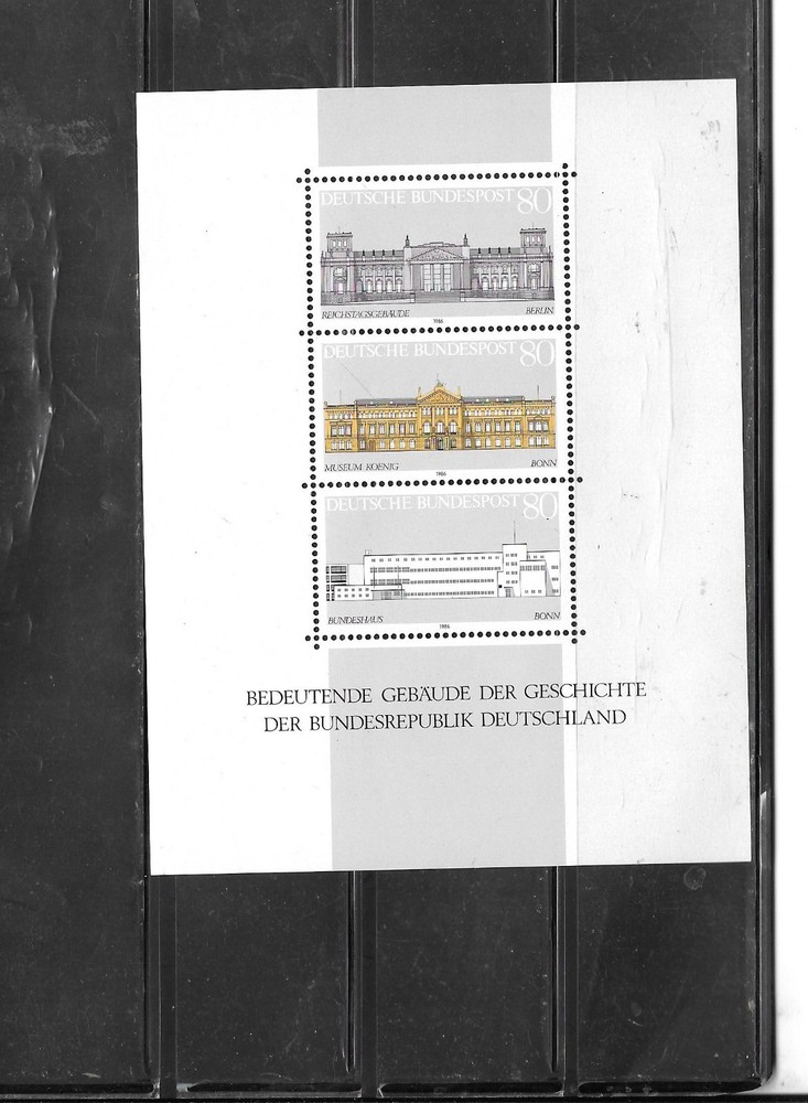 GERMANY GERMAN SC#1466 1986 REICHSTAG SOUVENIR SHEET MNH XF MINT STAMPS