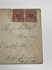 Antique 1890s Heligoland to Oakland CA California Reichspost 10 PF Envelope