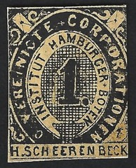 Germany HAMBURG local Private Post Vereinigte 1pf