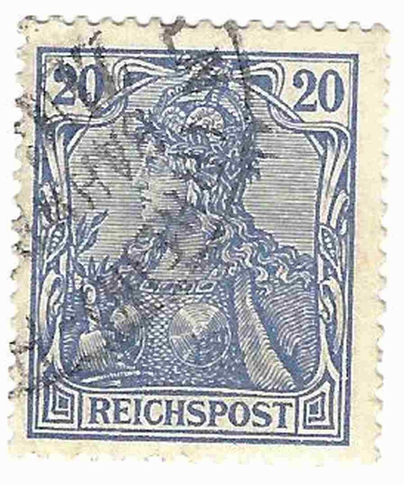DR 57 FRANCOBOLLO STAMP GERMNAY REICHSPOST 1900 20