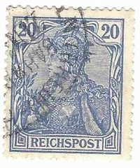 DR 57 FRANCOBOLLO STAMP GERMNAY REICHSPOST 1900 20