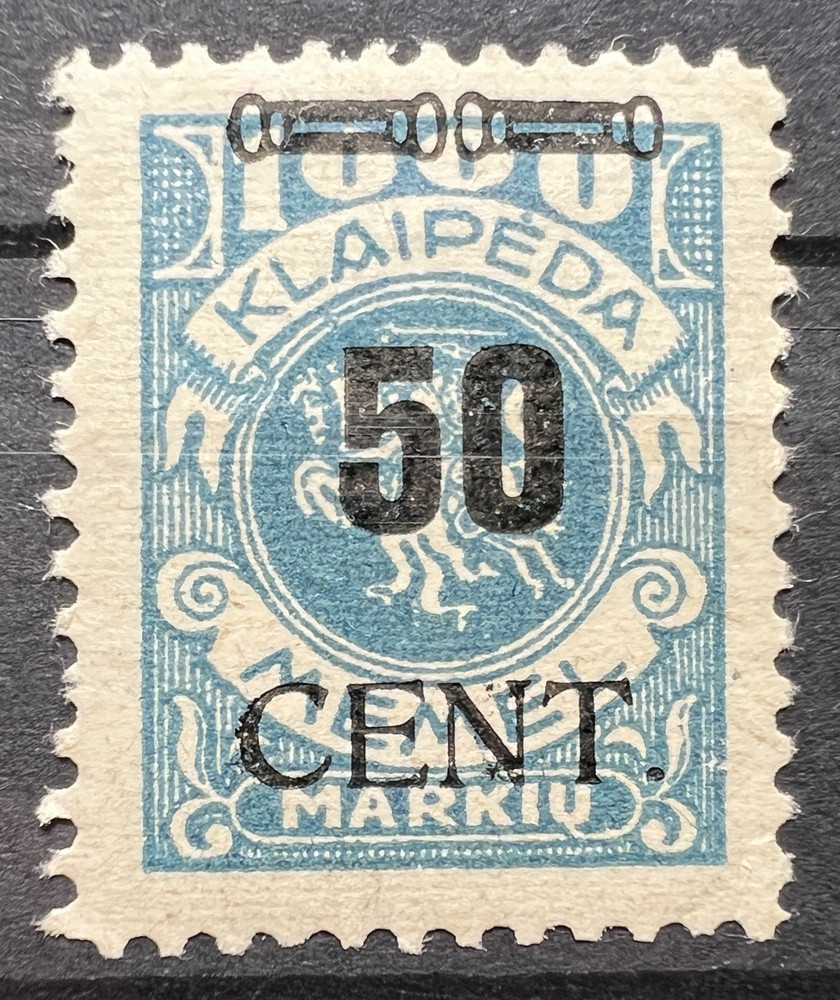 KLAIPEDA 1920-1923 Memel Territory Germany 50 Centimes Black Overprint Stamp MH